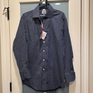 NWT English Laundry Blue Striped Button Down 151/2 32/33